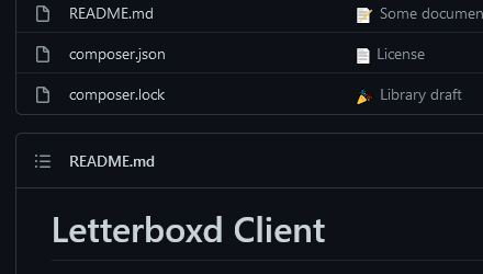 Letterboxd Client GitHub page screenshot