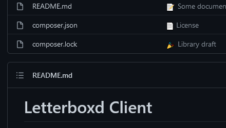 Screenshot della pagina GitHub di LetterboxdClient